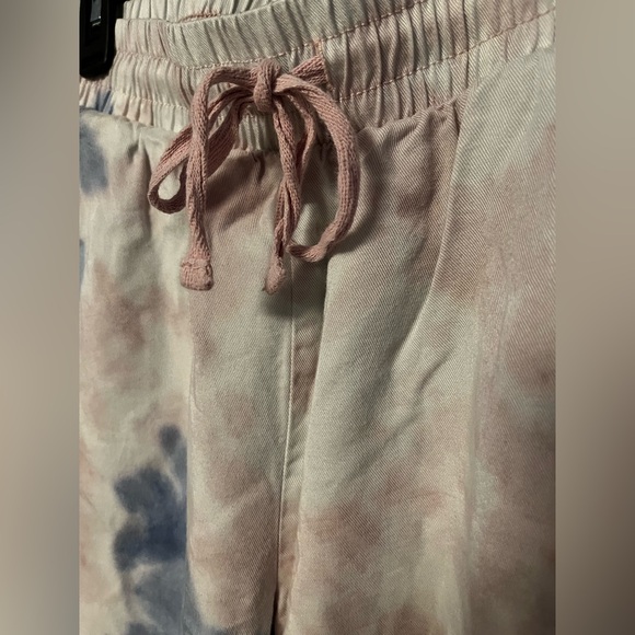 Dex Black Tape Linen Jogger Pants Pink Blue Cloud with custom black $80 - Picture 4 of 10